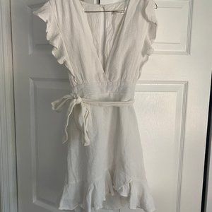 White Wrap Grad Dress